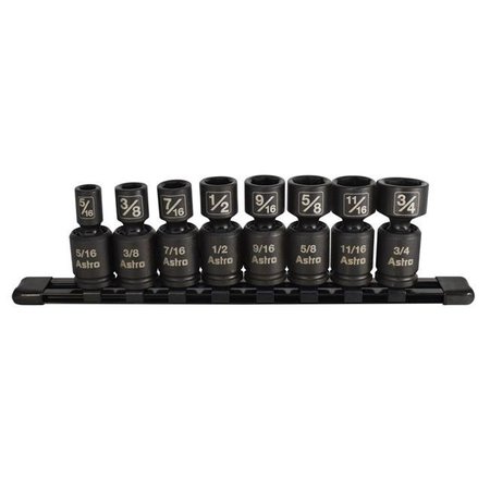 ASTRO PNEUMATIC Astro Pneumatic AST-78340 0.37 in. Drive Nano Pinless Universal Impact Sockets; 8 Piece AST-78340